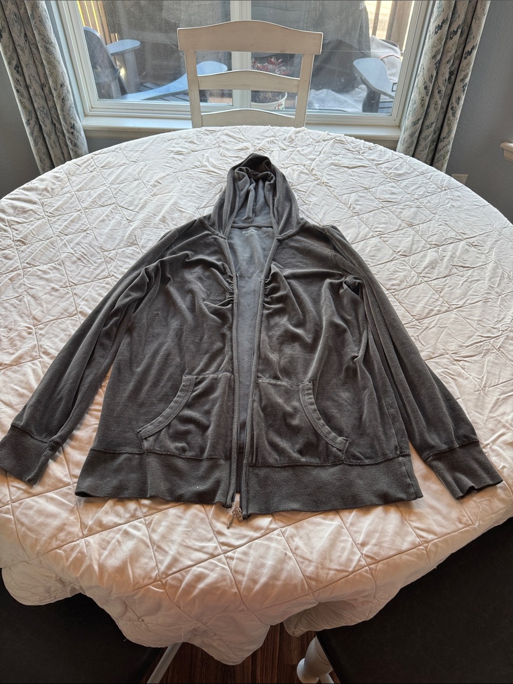 Motherhood Maternity Charcoal Gray Hooded Zip Jacket